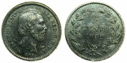World Coins - NETHERLANDS.William III 1849-1890.AR.5 Cents 1862.Dot after date.