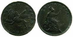 World Coins - GREECE.IONION ISLANDS, under Bristish Administration.AE.1 Lepton 1834 dot.Figure 4 without serifs.