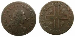 World Coins - ITALY.SARDINIA.Carlo Emanuelle III 1730-1773.AE.3 Cagliaresi.1st Type.1732.Mint of TURIN. ***RARE ***