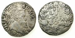 World Coins - ITALY.Kingdom of Naples and Sicily.Philip II 1554-1598, 2nd period King of Spain and Naples-Sicily 1556-1598.AR. Carlino N.D.Mint of NAPLES.