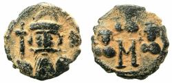 Ancient Coins - BYZANTINE EMPIRE.Constans II AD 641-668.AE.Follis.Mint of CONSTANTINOPLE. Unpublished? No officiana letter.