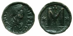 Ancient Coins - BYZANTINE EMPIRE.Justin I AD 518-527.AE.Follis.Mint of Constantinople. Contorniate?