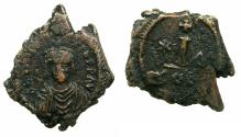 Ancient Coins - BYZANTINE EMPIRE.Maurice Tiberius AD 582-602.AE.Decanummium.mint of CONSTANTINOPLE.