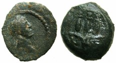 Ancient Coins - EGYPT.ALEXANDRIA.Trajan AD 98-117.anepigraphic issue.AE.Dichalkon, struck AD 109/110.~#~ Hemhem crown.