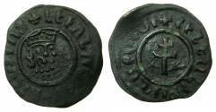 World Coins - ARMENIA, Cilician kingdom. Levon I 1198-1219.AE.Tank.Mint of SIS. Obverse. lion two curls , crown five dots