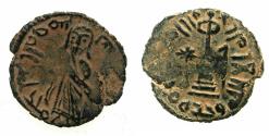 Ancient Coins - SLAMIC.The Caliphate of Abd Al-Malik 65-86H (AD 685-705).Fals.Mint of Halab ( Aleppo ). Reverse.Star replaces the word Wafin