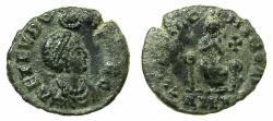 Ancient Coins - ROMAN.Aelia Eudoxia, wife of Arcadius AD 9th Jan. 400-6th Oct.404.AE.17.6mm. Mint of ANTIOCH
