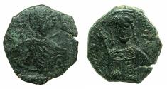 Ancient Coins - BYZANTINE EMPIRE.Manuel I Comnenus AD 1143-1180.AE.Tetarteron. Mint of THESSALONIKA. Saint George.
