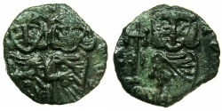 Ancient Coins - BYZANTINE EMPIRE.Constantine V AD 741-775 with associate Leo IV from AD 751.AE.Follis.Mint of SYRACUSE.