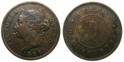 World Coins - CYPRUS.Bristish Administration.Victoria 1837-1901.AE.1 Piastra 1886