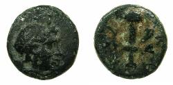 Ancient Coins - CARIA.CNIDUS.After 166 BC.AE.Chalkous. Apollo? Sword in sheath.