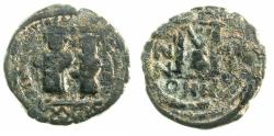 Ancient Coins - BYZANTINE EMPIRE.Heraclius AD 610-641.AE.Follis. struck AD 612/13.Mint of NICOMEDIA.