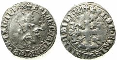 World Coins - ITALY.Kingdom of Naples.Robert 'The Wise' of Anjou AD 1309-1343.AR.Gigliato.Pothumus issue, uncertain ruler or mint.Reading BEBERT for ROBERT