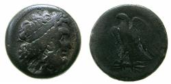 Ancient Coins - PTOLEMAIC EMPIRE.EGYPT.Ptolemy I Soter 305-283 BC.AE.Diobol.Mint of Alexandria. Obverse Eagle countermark
