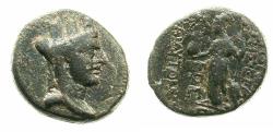 Ancient Coins - SYRIA.APAMEA.Roman rule.AE.17.8mm.Struck 38/37 BC. Bust of Tyche / Athena.