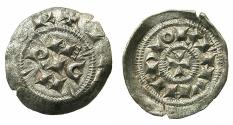 World Coins - ITALY.MILAN.Enrico III, IV or V Di Franconia Imperatore e Re D'Italia circa AD 1039-1125.AR.Denaro Scodellato.