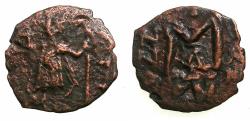 Ancient Coins - PSEUDO-BYZANTINE.7th Cent AD.AE.Follis, after Constans II ( AD 641-668 ). Transposed regalia