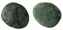 Ancient Coins - SOPHENE, kingdom of.( Western Armenia ) Arkathias I , after circa 150 BC or Mithradates I circa 2nd cent BC.AE.Dichalkon. Reverse struck from worn die.