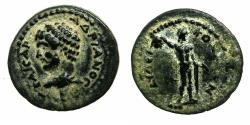 Ancient Coins - LYCAONIA.ICONIUM (as Claudioconium ). Hadrian AD 117-138.AE.16.3mm. Perseus holding severed head of Medusa.