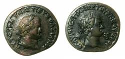 Ancient Coins - SYRIA.ANTIOCH.Vespasian and Titus Caesar AD 69-79.AE.struck Fourree Tetradrcham.Year 2 AD AD/69-70.