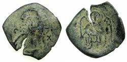 Ancient Coins - CRUSADER.Latin rulers of Constantinople AD 1204-1224.AE.Trachy. Bust of Christ. Archangel Michael.