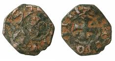 World Coins - CRUSADER STATES.ANTIOCH.Bohemond III or IV circa 1149-1223.AE.Fraction ( Pougeoise ).Type 3.