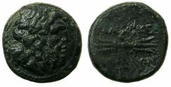 Ancient Coins - MACEDON.Philip V or Perseus 221-179-167 BC.AE.22mm.Laurate Zeus.~#~.Thunderbolt.