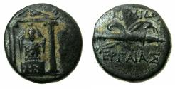Ancient Coins - PAMPHYLIA.PERGE.Circa 50-30 BC.AE.17mm. Pergamean Artemis within distyle temple.