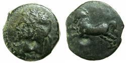 Ancient Coins - NUMIDIA.Massinissa or Micipsa circa 203-148-118 BC. AE.26.5mm.Reverse.Horse.