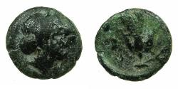 Ancient Coins - CARIA.RHODES, Island of. Circa 394-304 BC.AE.Chalkous. Bust of the nymph Rhodos.