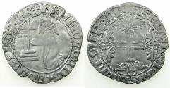 World Coins - RHODES.Knights of Saint John. Helion de Villeneuve AD 1319-1346.AR.Gigliato 2nd Type. ****VERY RARE ****