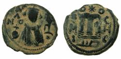 Ancient Coins - ARAB BYZANTINE.HIMS ( EMESSA ).Anonymous 7th cent AD.AE.Fals.Imperial facing bust.