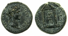 Ancient Coins - LYDIA.NACRASA.Trajan AD 98-117.AE.19mm.~#~.Artemis within tetrastyle temple.