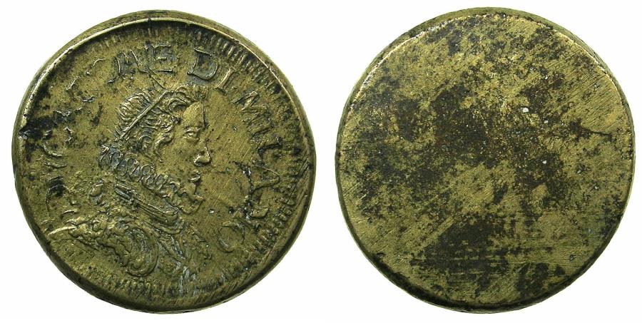World Coins - ITALY.MILAN.Philip IV King of Spain and Duke of Milan 1621-1665.Brass weight for Ducatone ( 1622 ).