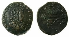 World Coins - ITALY.SAVOY.Carlo Emannuele II AD 1648-1675.AE.2 Denari 1664.Mint of TURIN. *** Exceptional grade for issue ***