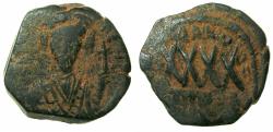 Ancient Coins - BYZANTINE EMPIRE.Focas AD 602-610.AE.Follis. struck AD 608/9.Mint of NICOMEDIA.