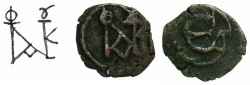Ancient Coins - BYZANTINE EMPIRE.Justin II AD 565-578.AE.Pentanummium, officina Δ.Mint of CONSTANTINOPLE. 