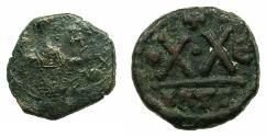 Ancient Coins - BYZANTINE EMPIRE.Phocas AD 602-610.AE.Half Follis.Struck AD 606/607.Mint of CARTHAGE.