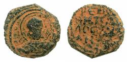 World Coins - CRUSADER STATES.Principality of ANTIOCH.Tancred AD 1104-1112.AE.Follis.1st type, large flan. Facing bust of Saint Peter.