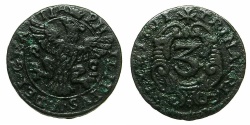 World Coins - ITALY.SICILY.Philip V King of Spain 1701-1746, king of SICILY 1701-1713.AE.3 Piccioli 1701. Mint of PALERMO.