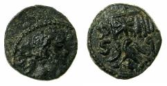 Ancient Coins - MESOPOTAMIA.RHESAENA.Caracalla AD 198-217.AE.16mm. Reverse.Vexillum. ***Rare grade for issue ***