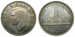 World Coins - CANADA.AR.One dollar.1939.Parliament.