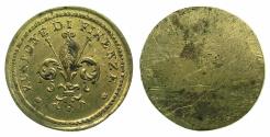 World Coins - ITALY.FLORENCE.18th cent AD.Brass weight for Gold Ruspone. ( Ferdiand III of Austria 1737-1765 ). *** VERY RARE ***
