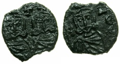 Ancient Coins - BYZANTINE EMPIRE.Constantine V AD 741-775 with associate Leo IV from AD 751.AE.Follis.Mint of SYRACUSE.