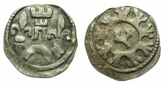 World Coins - HUNGARY.Bela IV AD 1235-1270.AR.Dinar.Struck at a mint in Croatia.~#~.Hebrew letter " TZADI  "