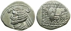 Ancient Coins - PARTHIA.Orodes II 57-38 BC.AR.Drachma.Mint of MITHRADATKART.Scarce mint.