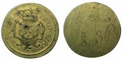 World Coins - ITALY.MILAN?. Late 18th cent AD.Brass weight for Portugal Gold Peca ( 6400 Reis ).