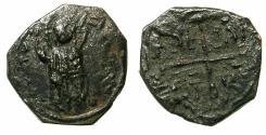 World Coins - CRUSADER STATES.ANTIOCH.Roger of Salerno AD 1112-1119.AE.Follis.1st Type. Standing figure of Christ.