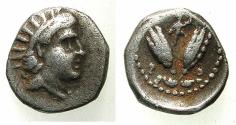 Ancient Coins - CARIA.Islands off RHODES.Circa 275-250 BC.AR.Diobol. Two rose buds.