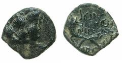 Ancient Coins - NABATAEA.Rabbel II Soter and Queen Gamilat AD 70/71-105/6.AE.16.4mm. struck AD 75/76. Mint of Petra.